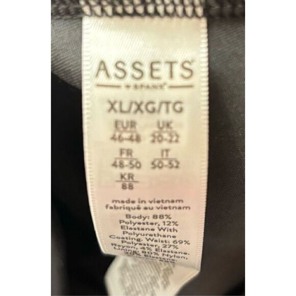 Assets by Spanx Green & Gold Faux Leather Legging NWOT Size XL - Picture 3 of 3